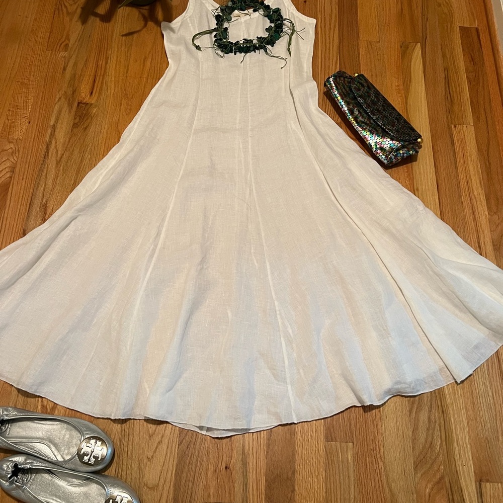 Eileen Fisher 100% Irish Linen long dress